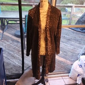 Leopard Print Open Front Cardigan